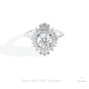 Round Cut Double Halo Wedding Lab Grown Diamond Ring in 10K White Gold - Front View
