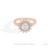 Round Cut Double Halo Wedding Lab Grown Diamond Ring in 18K Rose Gold - Ring on Hand View