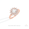 Round Cut Double Halo Wedding Lab Grown Diamond Ring in Platinum - Lifestyle View