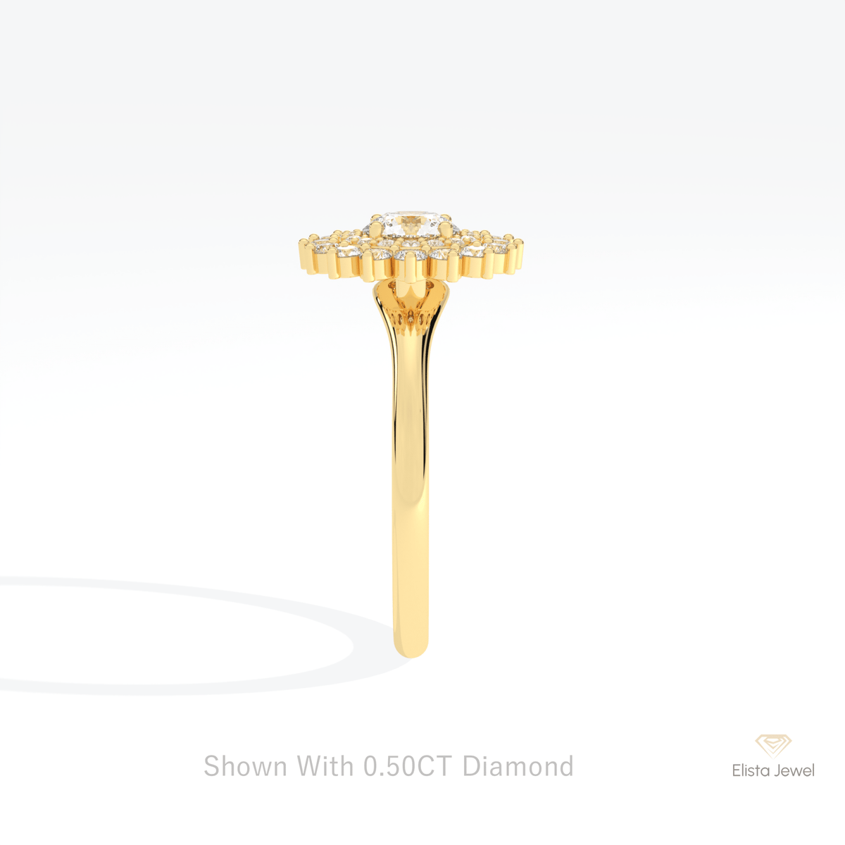 Round Cut Double Halo Wedding Lab Grown Diamond Ring - Additional View