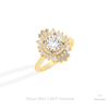 Round Cut Double Halo Wedding Lab Grown Diamond Ring in 14K Rose Gold - Profile View