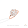 Round Cut Double Halo Wedding Lab Grown Diamond Ring in 14K Rose Gold - Profile View