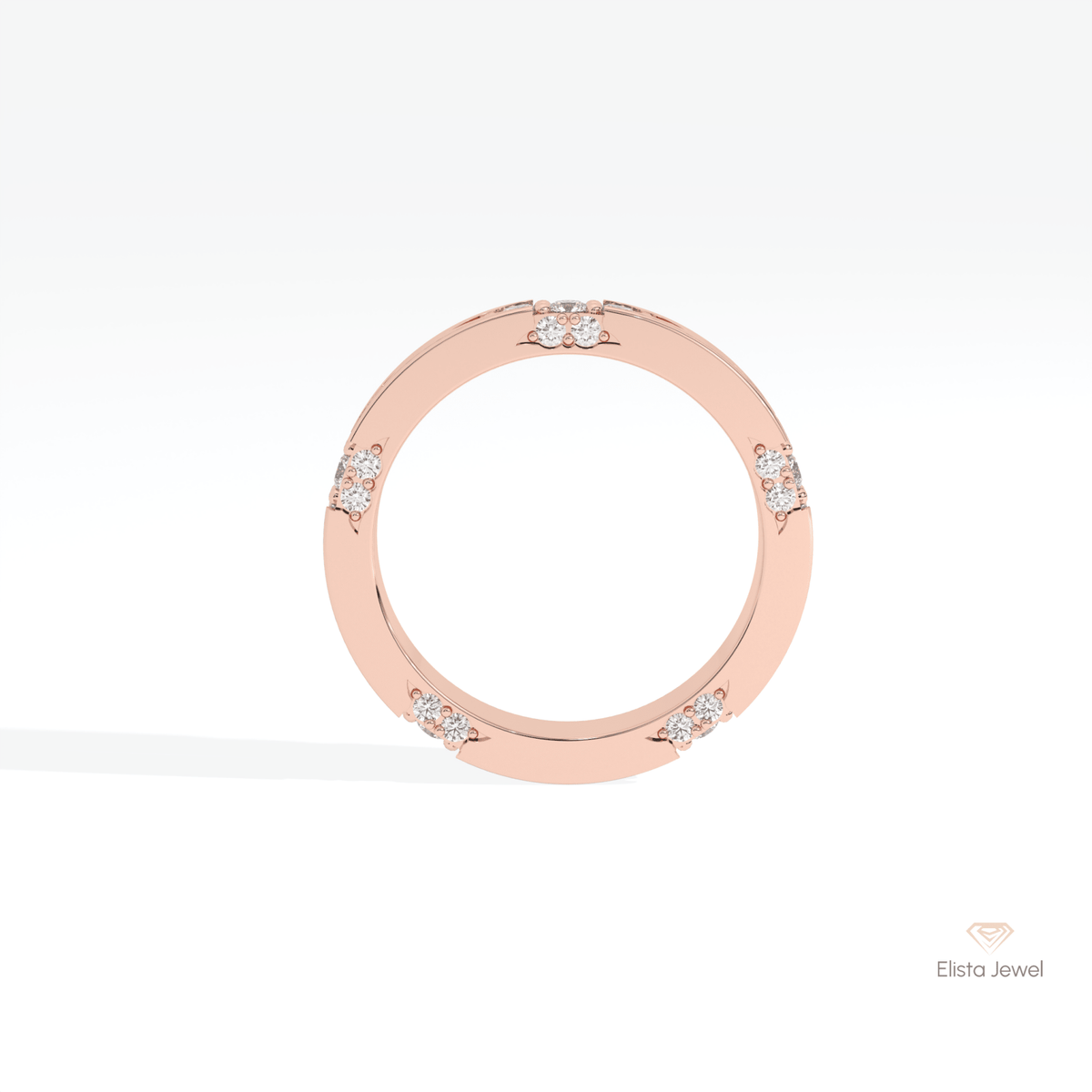 Round Cut Engagement Lab Grown Diamond Band - Alternative View