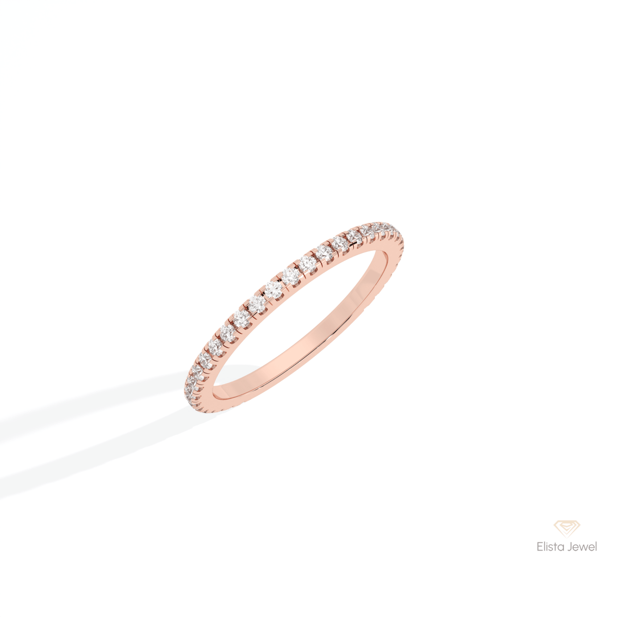 Round Cut Eternity Wedding Lab Grown Diamond Band in Platinum - Lifestyle View