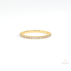 Round Cut Eternity Wedding Lab Grown Diamond Band in 14K Yellow Gold - Detail View