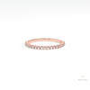 Round Cut Eternity Wedding Lab Grown Diamond Band in 18K Rose Gold - Ring on Hand View