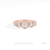 Round Cut Five Stone Bezel Wedding Lab Grown Diamond Ring in 18K Rose Gold - Ring on Hand View