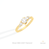 Round Cut Five Stone Engagement Lab Grown Diamond Ring in Platinum - Lifestyle View