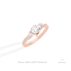 Round Cut Five Stone Engagement Lab Grown Diamond Ring in 14K Rose Gold - Profile View