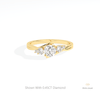 Round Cut Five Stone Engagement Lab Grown Diamond Ring in 18K Rose Gold - Ring on Hand View