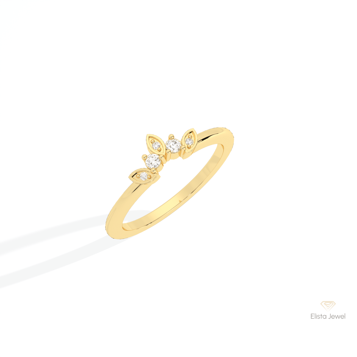 Round Cut Five Stone Wedding Lab Grown Diamond Band in Platinum - Lifestyle View