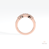 Round Cut Five Stone Wedding Lab Grown Diamond Ring in 10K Rose Gold - Angled View
