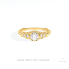 Round Cut Five Stone Wedding Lab Grown Diamond Ring in 18K Rose Gold - Ring on Hand View