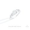 Round Cut Five Stone Wedding Lab Grown Diamond Ring in 14K Rose Gold - Profile View