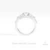Round Cut Five Stone Wedding Lab Grown Diamond Ring in 18K White Gold - Close-up View
