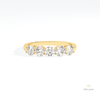 Round Cut Five Stone Wedding Lab Grown Diamond Ring in 14K Yellow Gold - Detail View