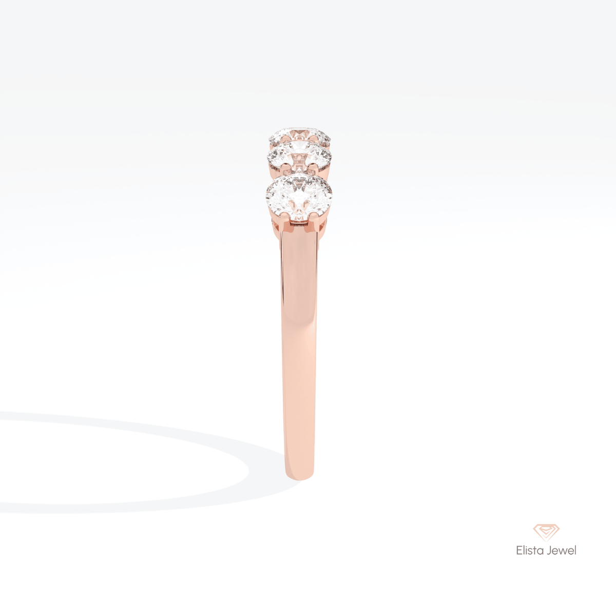 Round Cut Five Stone Wedding Lab Grown Diamond Ring - Additional View
