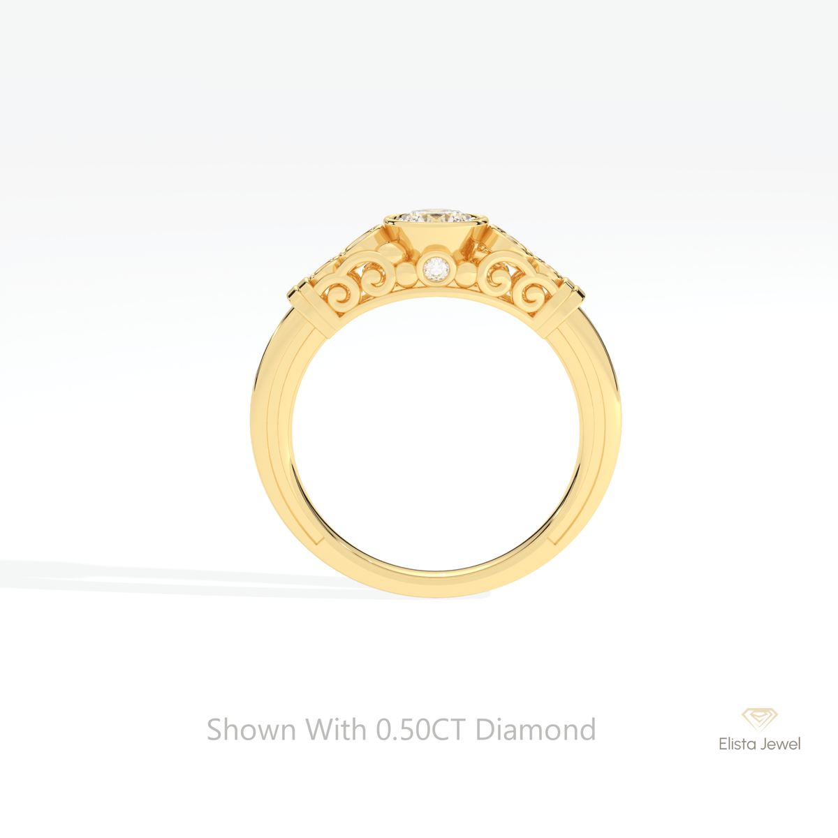 Round Cut Five Stone Wedding Lab Grown Diamond Ring - Alternative View