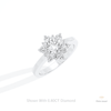 Round Cut Floral Halo Engagement Lab Grown Diamond Ring in 10K Yellow Gold - Side View