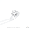 Round Cut Floral Halo Engagement Lab Grown Diamond Ring in 10K Yellow Gold - Side View