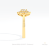 Round Cut Floral Halo Engagement Lab Grown Diamond Ring in 18K Yellow Gold - Perspective View