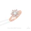 Round Cut Floral Halo Engagement Lab Grown Diamond Ring in Platinum - Lifestyle View