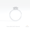Round Cut Floral Halo Wedding Lab Grown Diamond Ring in 18K White Gold - Close-up View
