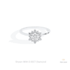 Round Cut Floral Halo Wedding Lab Grown Diamond Ring in 14K Yellow Gold - Detail View