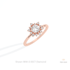 Round Cut Floral Halo Wedding Lab Grown Diamond Ring in Platinum - Lifestyle View