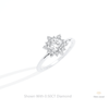 Round Cut Floral Halo Wedding Lab Grown Diamond Ring in 14K Rose Gold - Profile View