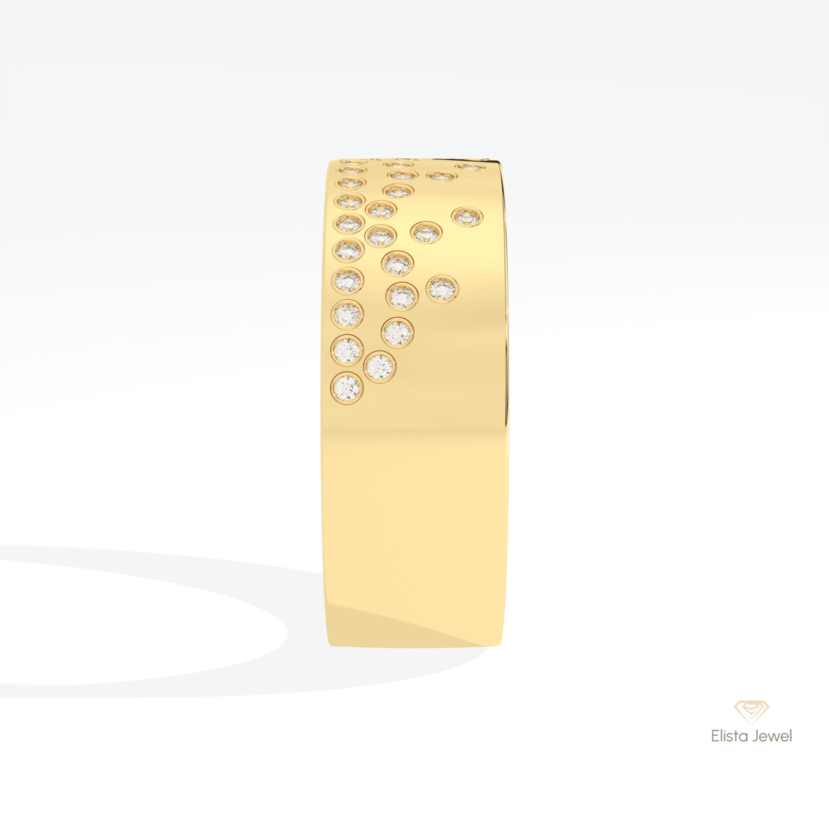 Round Cut Flush Setting Wedding Lab Grown Diamond Band - Additional View