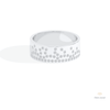 Round Cut Flush Setting Wedding Lab Grown Diamond Band in 14K Yellow Gold - Detail View
