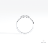 Round Cut Four Stone Engagement Lab Grown Diamond Ring in 10K Rose Gold - Angled View