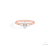 Round Cut Four Stone Engagement Lab Grown Diamond Ring in 18K Rose Gold - Ring on Hand View