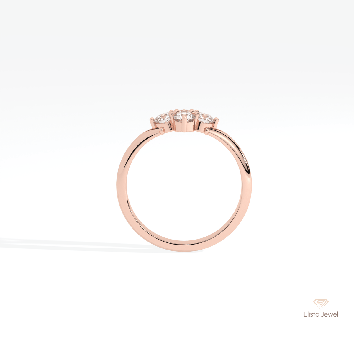 Round Cut Four Stone Engagement Lab Grown Diamond Ring - Alternative View