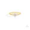 Round Cut Four Stone Engagement Lab Grown Diamond Ring in 14K Yellow Gold - Detail View