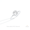 Round Cut Full Bezel Solitaire Lab Grown Diamond Ring in 10K Yellow Gold - Side View