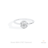Round Cut Full Bezel Solitaire Lab Grown Diamond Ring in 10K White Gold - Front View
