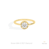 Round Cut Full Bezel Solitaire Lab Grown Diamond Ring in 14K Rose Gold - Profile View