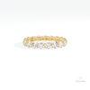 Round Cut Full Eternity Matching Lab Grown Diamond Band in 18K Rose Gold - Ring on Hand View