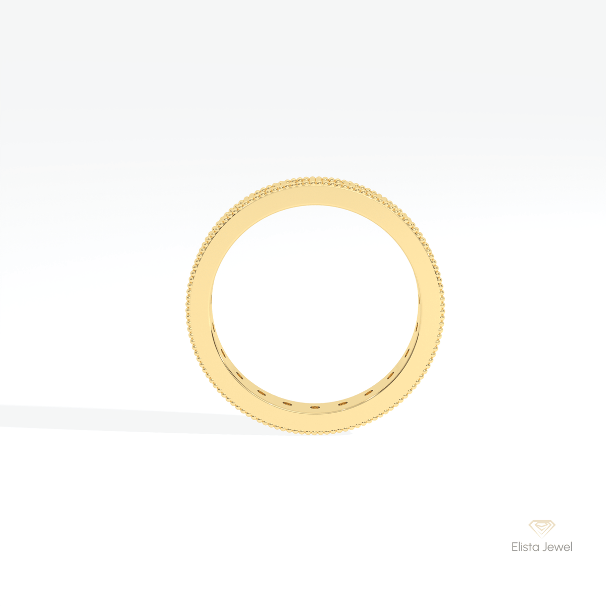 Round Cut Full Eternity Stacking Lab Grown Diamond Band in 10K Rose Gold - Angled View