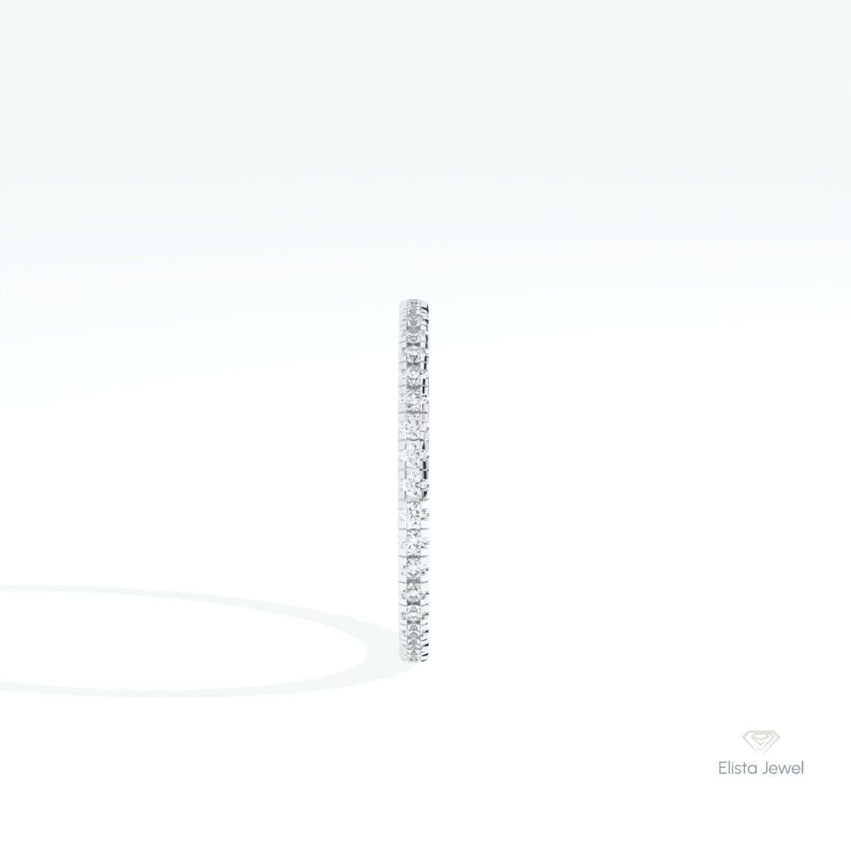 Round Cut Full Eternity Stacking Lab Grown Diamond Band in 18K Yellow Gold - Perspective View