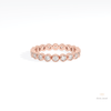 Round Cut Full Eternity Wedding Lab Grown Diamond Band in 18K Rose Gold - Ring on Hand View