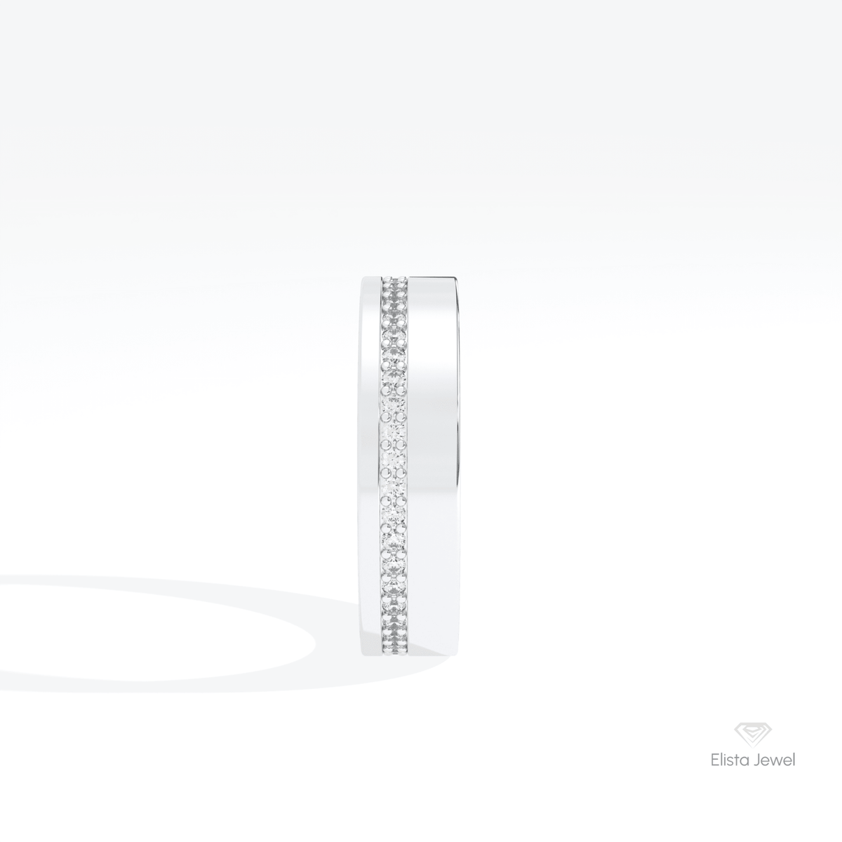 Round Cut Full Eternity Wedding Lab Grown Diamond Band in 18K Yellow Gold - Perspective View
