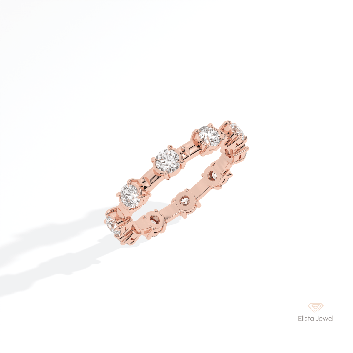 Round Cut Full Eternity Wedding Lab Grown Diamond Band in Platinum - Lifestyle View