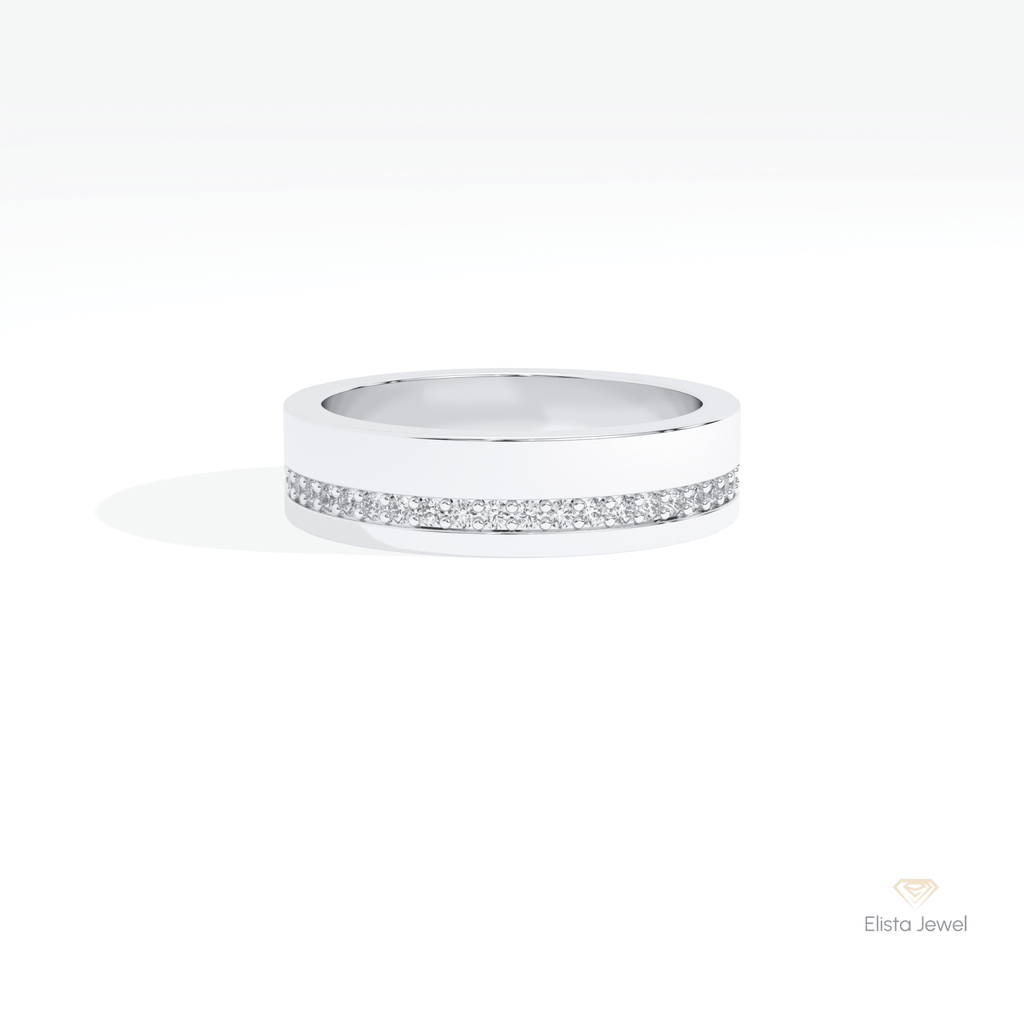 Round Cut Full Eternity Wedding Lab Grown Diamond Band in 14K Yellow Gold - Detail View