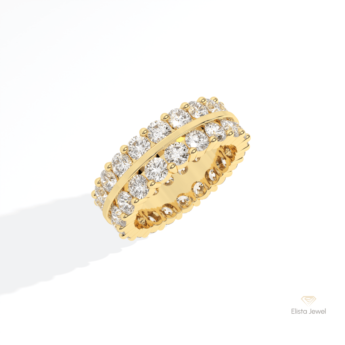 Round Cut Full Eternity Wedding Lab Grown Diamond Band in Platinum - Lifestyle View