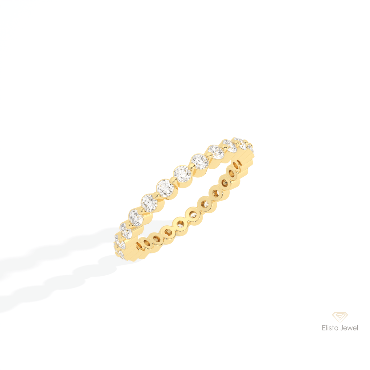 Round Cut Full Eternity Wedding Lab Grown Diamond Band in Platinum - Lifestyle View