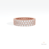 Round Cut Full Eternity Wedding Lab Grown Diamond Band in 18K Rose Gold - Ring on Hand View