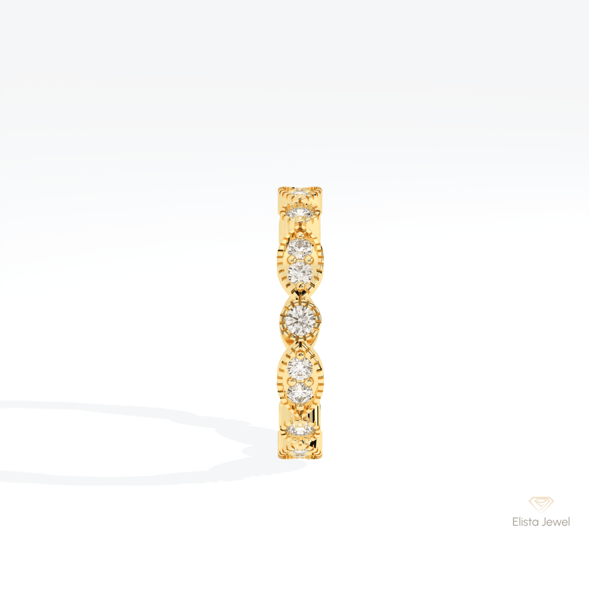 Round Cut Full Eternity Wedding Lab Grown Diamond Band - Additional View